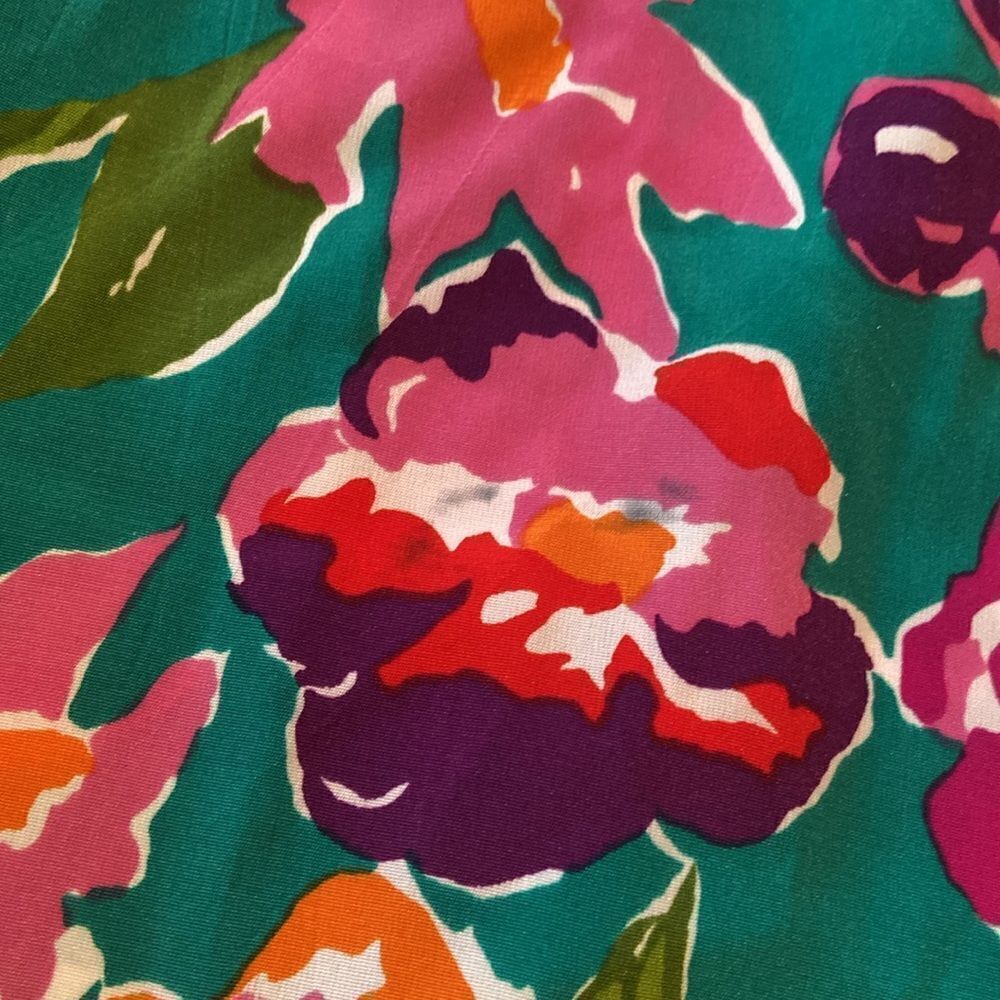 Vintage Gold Label Victoria's Secret Green Floral Top Medium - Picture 5 of 8